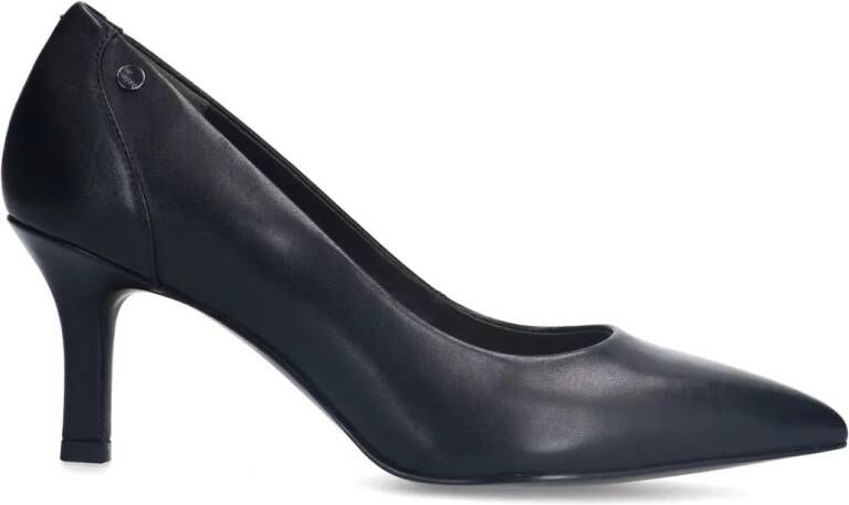 No stress Zwarte leren klassieke pumps