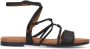 No Stress Dames Zwarte leren sandalen met bandjes - Thumbnail 2