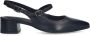 No Stress Dames Zwarte leren slingbacks - Thumbnail 3