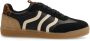 No Stress Dames Zwarte leren sneakers met leopard details - Thumbnail 2