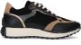 No Stress Dames Zwarte leren sneakers met suède details - Thumbnail 2