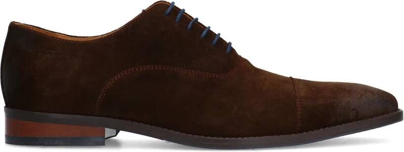 Van lier Bruine suède veterschoenen