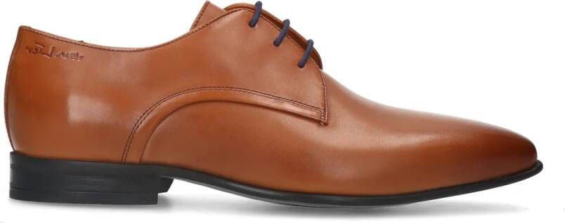 Van lier Cognac leren veterschoenen