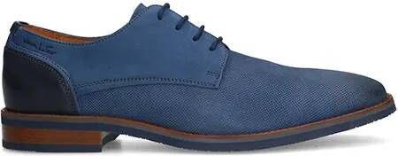 Van Lier Heren Blauwe nubuck veterschoenen - Foto 1