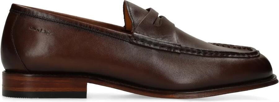 Van lier Bruine leren loafers