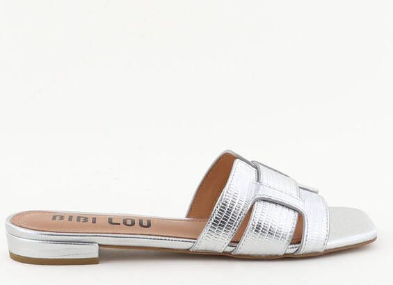 Bibi Lou slippers met print 760Z46VK zilver