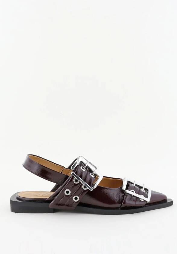 Ganni ballerinas met gesp paars