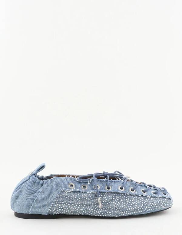 Ganni ballerina&apos;s S2913 faded denim