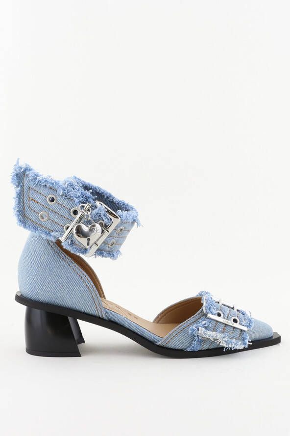 Ganni pumps met gesp S2942 faded denim