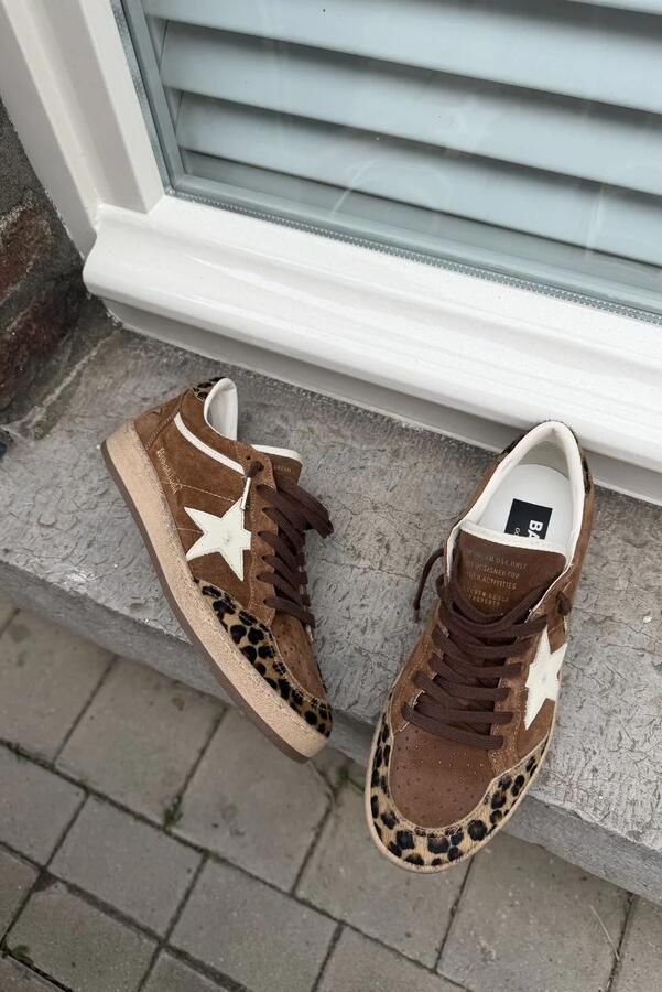 Golden Goose sneakers Ballstar GWF00117.F008064.55732 brown leopard silver