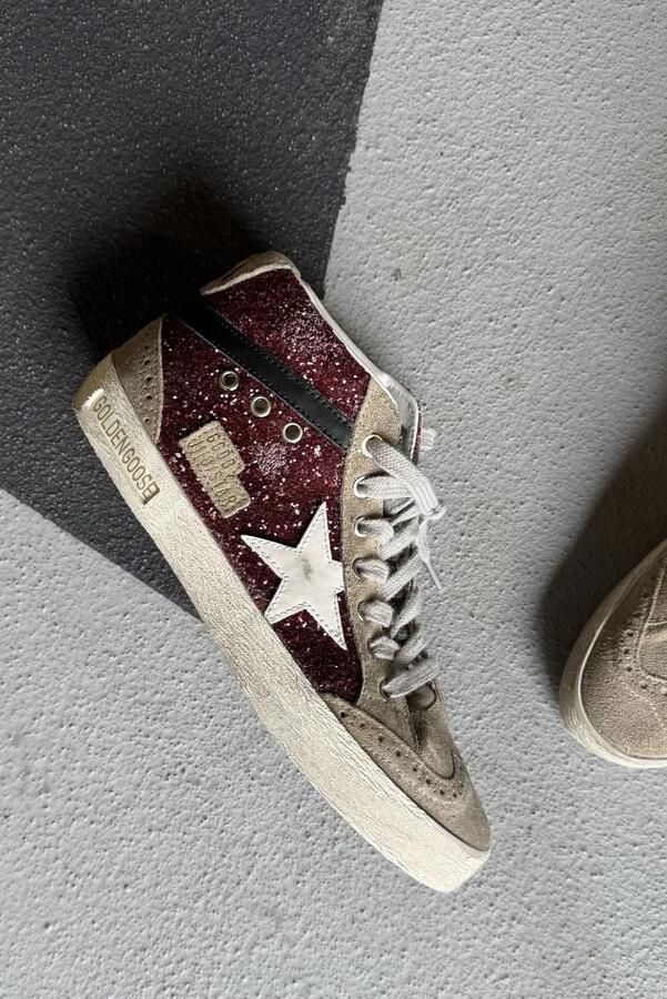 Golden Goose sneakers Midstar GWF00122.F002626.81553 dark red taupe white black