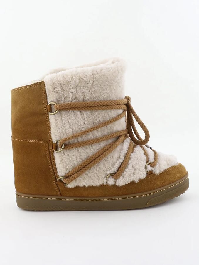Isabel Marant enkellaarsjes Nowles BO0039FA-C4O03S ecru cognac