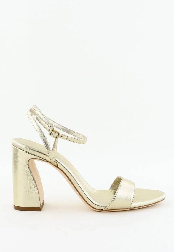 Loeffler Randall sandalen Malia met verstelbaar enkelbandje goud