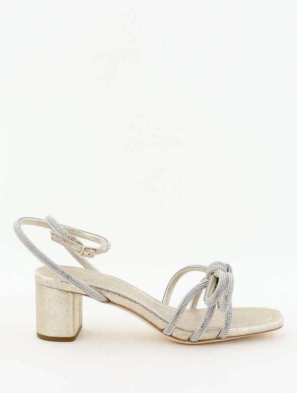 Loeffler Randall sandalen Mikel geknoopt strikdetail zilver