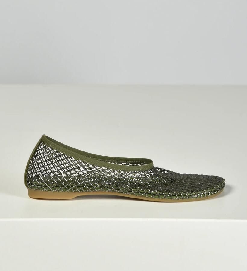 Lola Cruz ballerinas 178Z02BK verde kaki