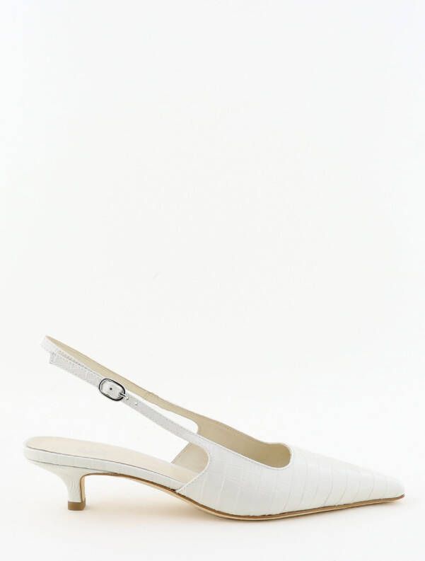 Odare pumps met crocoprint Anna gomez off white