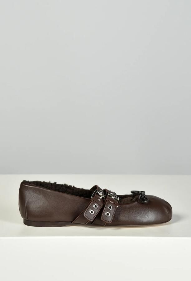 Posa ballerina's Vita Ballerina Fur PW47-201 dark brown