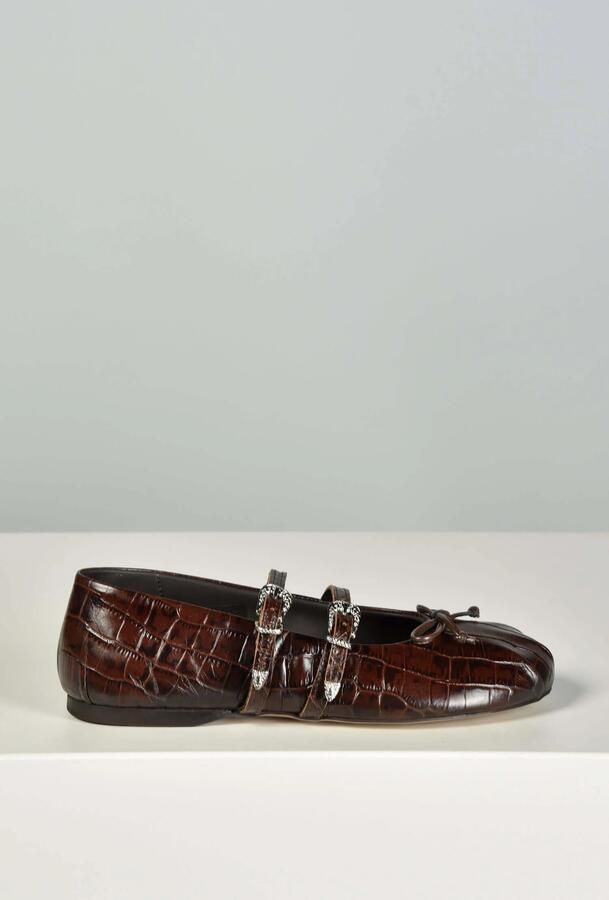 Posa ballerina's Vita Western Croco PW226-201 dark brown