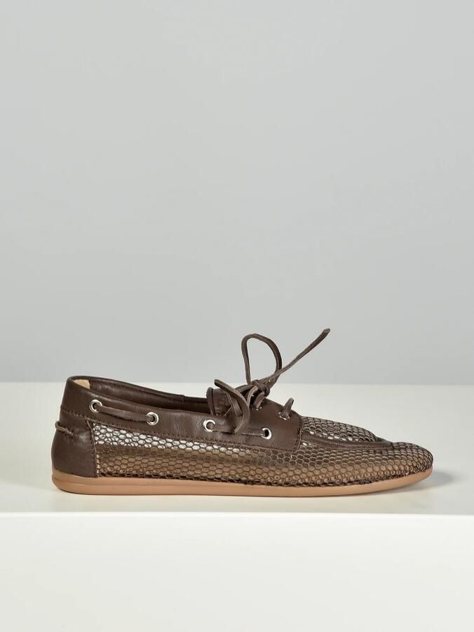 Posa loafers Boat Loafer Mesh PW111-201 dark brown