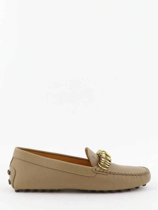 Tods loafers with rings cognac