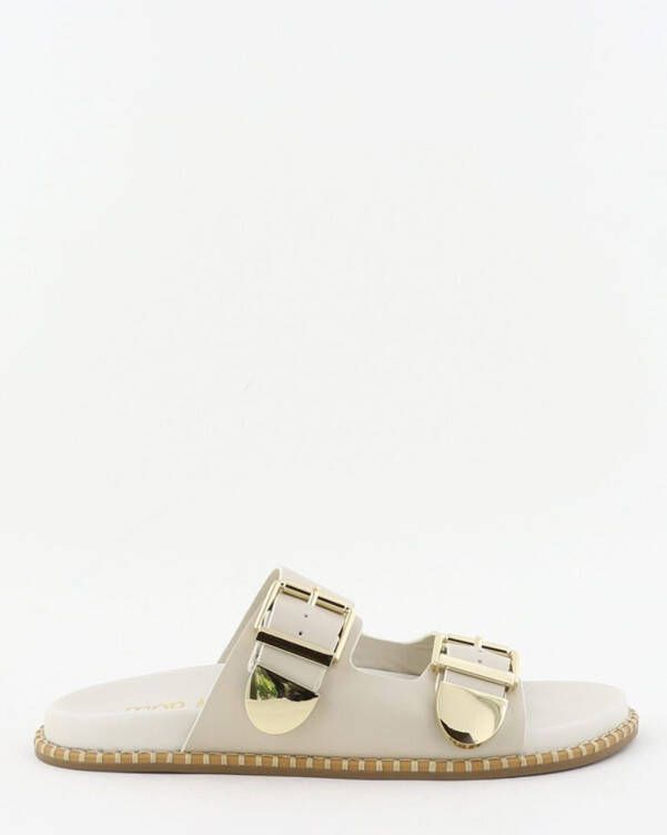 Toral sandalen creme met gouden gesp