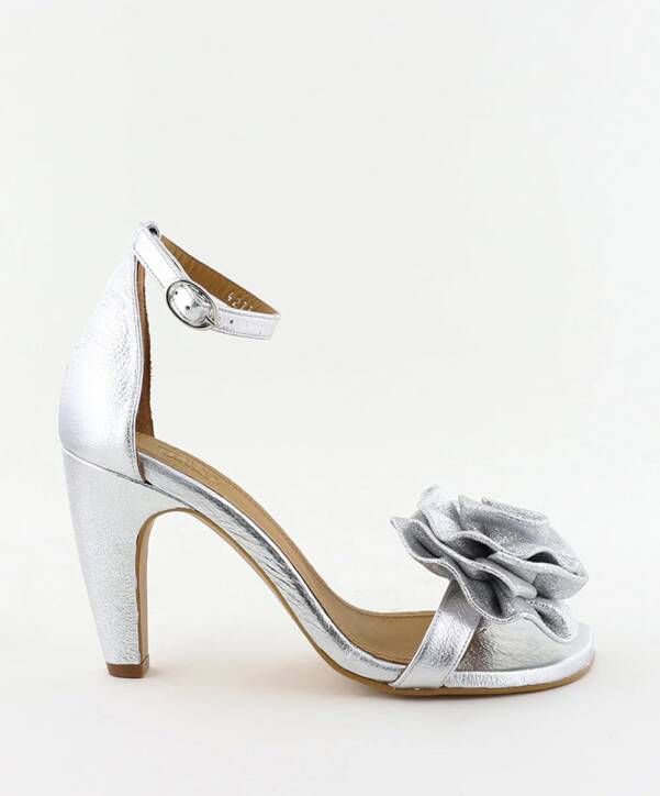 Toral sandalen BRISS met roos detail zilver