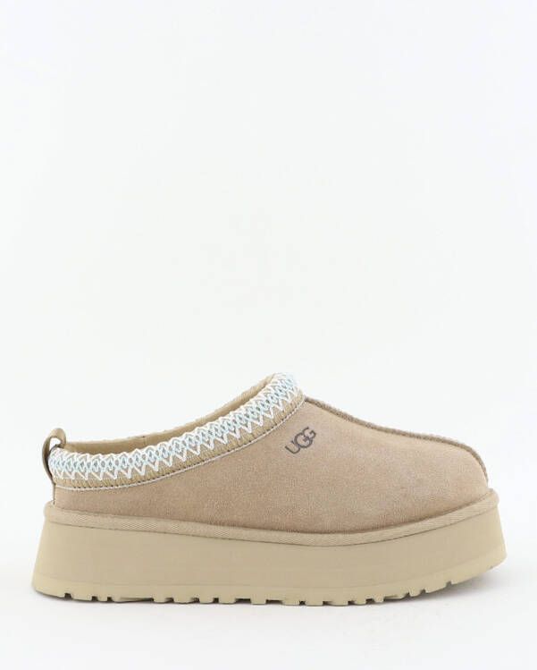 UGG sloffen Tazz met luxe stiksels sand