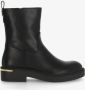 Mexx Zwarte Leren Enkellaarzen met Gouden Detail Black Dames - Thumbnail 3