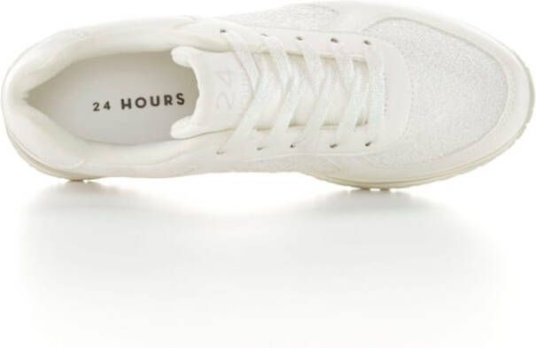 24 Hours Sneaker van een chique materialenmix Wit