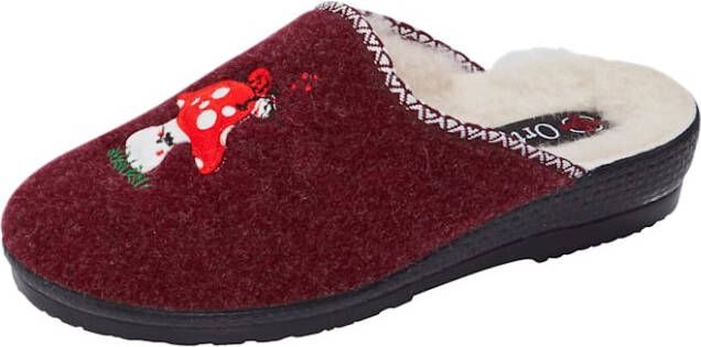 Belafit Pantoffels per 2 paar met schattig borduursel Blauw Rood