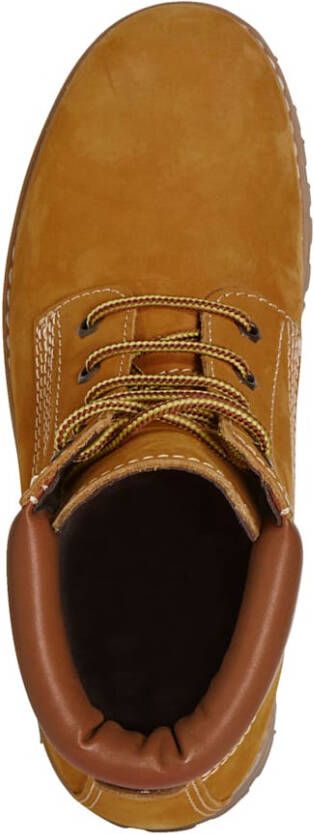 Studio W Hoge veterschoen met zacht gepolsterde rand Okergeel Cognac