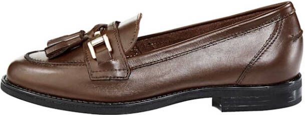 Studio W Loafer met leren sierkwastje Donkerbruin