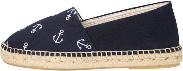 WENZ Espadrille met modieus ankerborduursel Marine