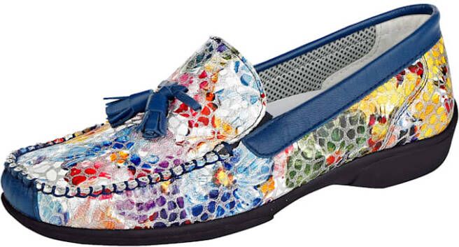 Naturläufer Mocassin met karakteristieke mocassinnaad Blauw Multicolor