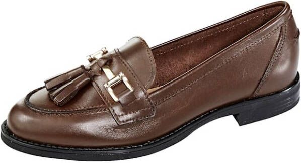 Studio W Loafer met leren sierkwastje Donkerbruin