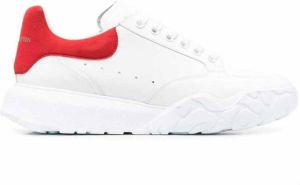 Alexander mcqueen Witte Leren Sneakers met Rode Inzet Wit Heren
