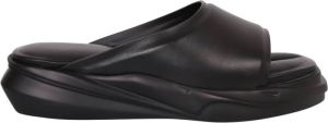 1017 Alyx 9SM Zwarte Leren Chunky Slide Sandalen Zwart Dames