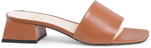 19v69 Italia Bruine Leren Sandalen met 4cm Hak Brown Dames - Foto 2