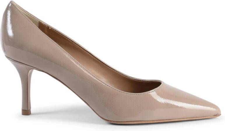 19v69 Italia Beige Leren Pump met 6 5 cm Hak Beige Dames