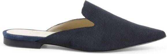 19v69 Italia Donkerblauwe leren pointy toe muiltjes