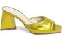 19v69 Italia Gele Leren Sandaal met 8cm Hak Yellow Dames - Thumbnail 3