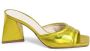 19v69 Italia Gele Leren Sandaal met 8cm Hak Yellow Dames - Thumbnail 1