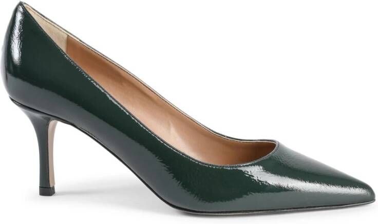 19v69 Italia Groene Lakleren Pumps met Puntige Neus