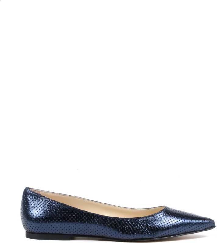 19v69 Italia Italiaanse leren ballerinaflats marineblauw - Foto 2