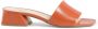 19v69 Italia Oranje Leren Blokhak Sandalen Orange Dames - Thumbnail 1