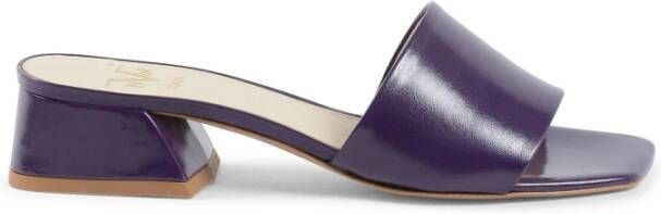 19v69 Italia Paarse Leren Sandalen met Hak Purple Dames