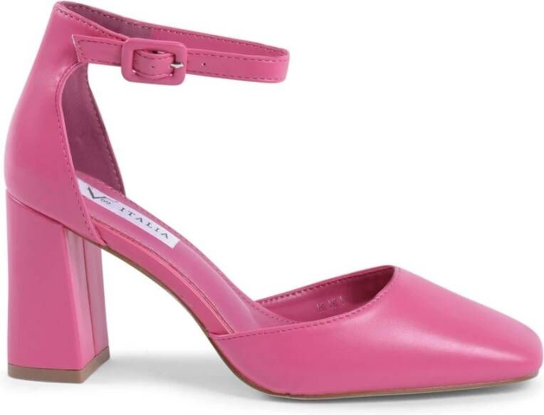 19v69 Italia Roze Enkelband Blokhak Pumps