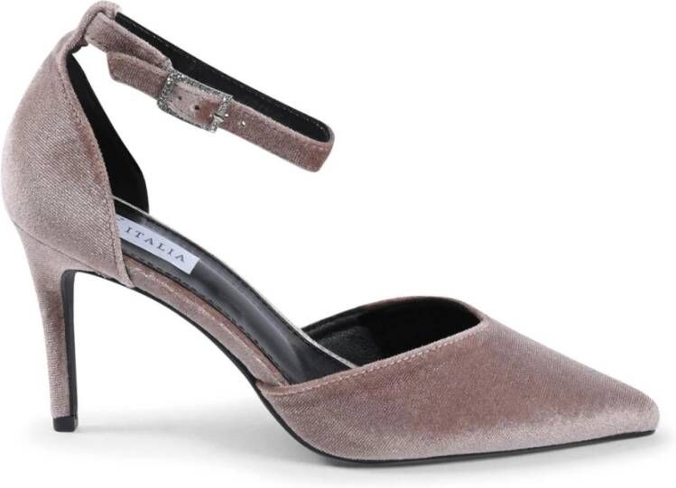 19v69 Italia Velvet Enkelband Stiletto's Beige Pumps