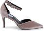 19v69 Italia Velvet Enkelband Stiletto's Beige Pumps - Thumbnail 1