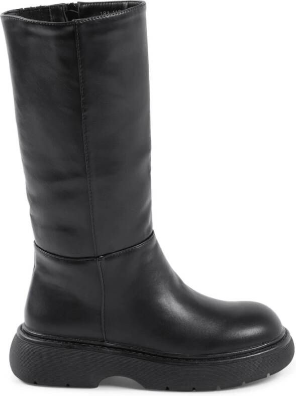 19v69 Italia Zwarte korte Hoge Laarzen met 4 cm hak Black Dames